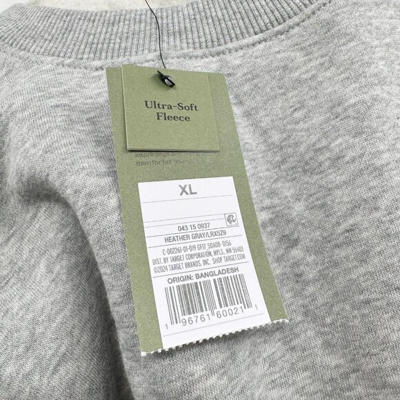 NEW Goodfellow & Co Ultra-Soft Fleece Sweatshirt - Gray - Size XL - Picture 8 of 8